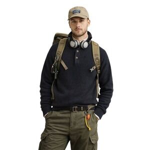 NWT Weatherproof Recycled‎ Button Up Mock Neck Sweater Dark Gray Size M